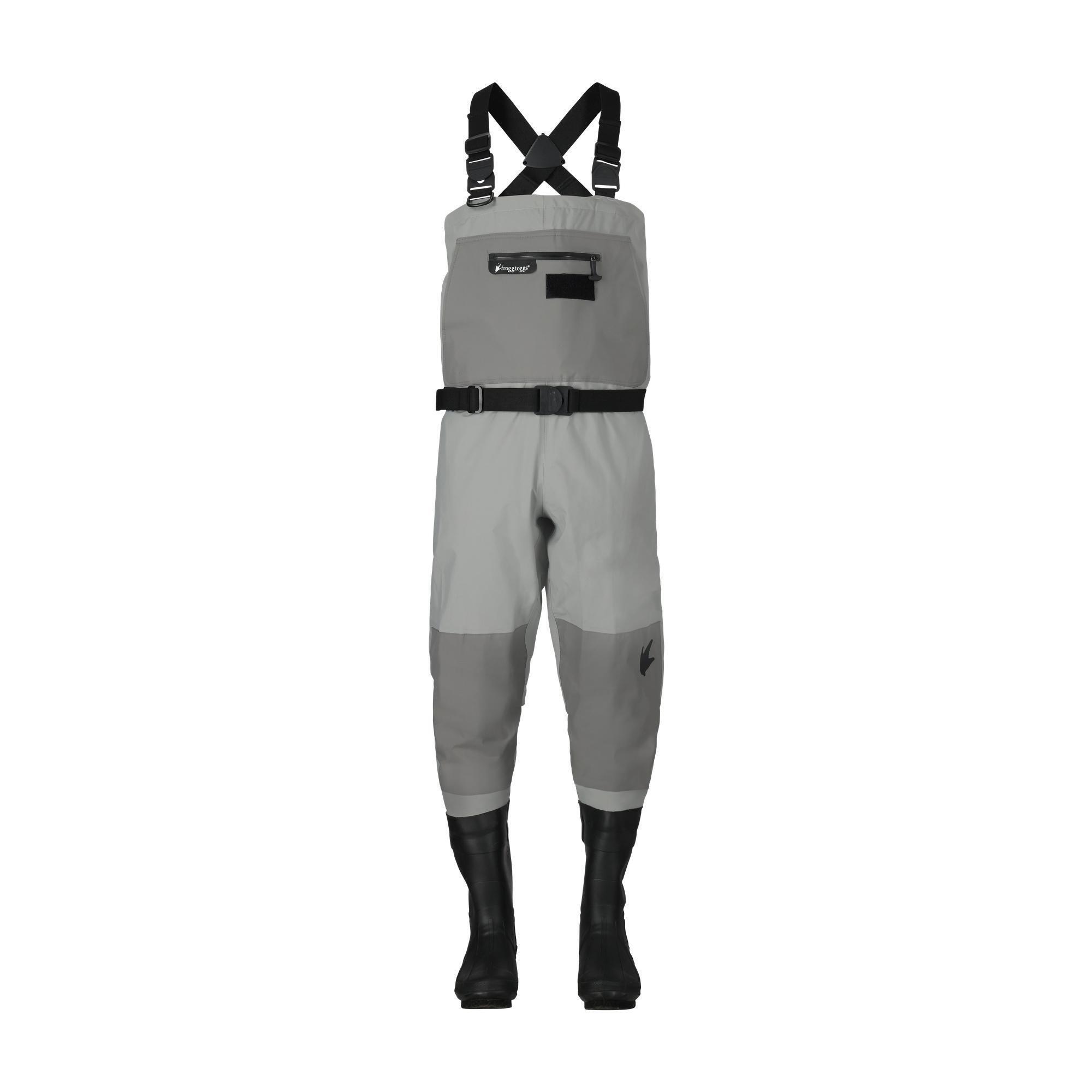 frogg toggs, Men's Hellbender Bootfoot Felt Sole Chest Wader, Size 11 Width Medium, Color Gray, Model# 2HB111-103-110